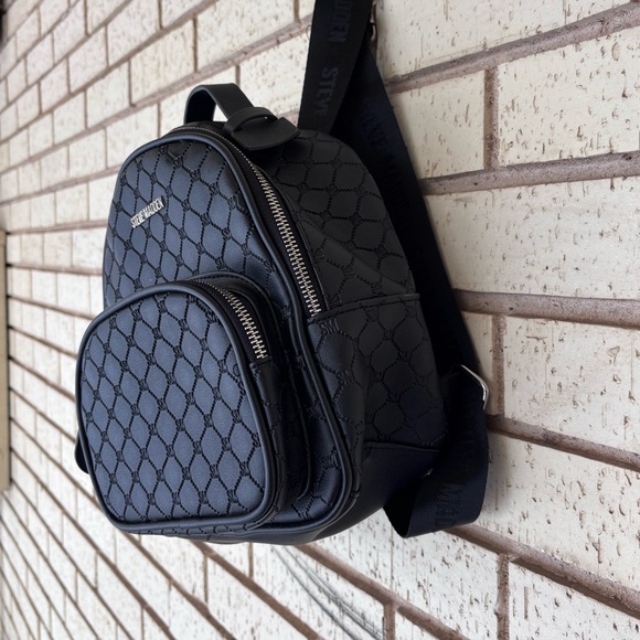 Steve Madden mini small backpack black pattern purse. - Picture 3 of 3
